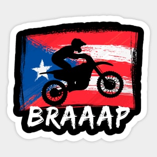 Puerto Rico Dirt Bike Off Road Moto Puerto Rican Braaap Sticker